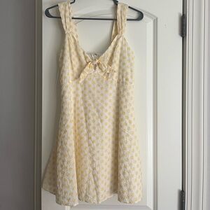 Yellow Flower Embroidered Dress